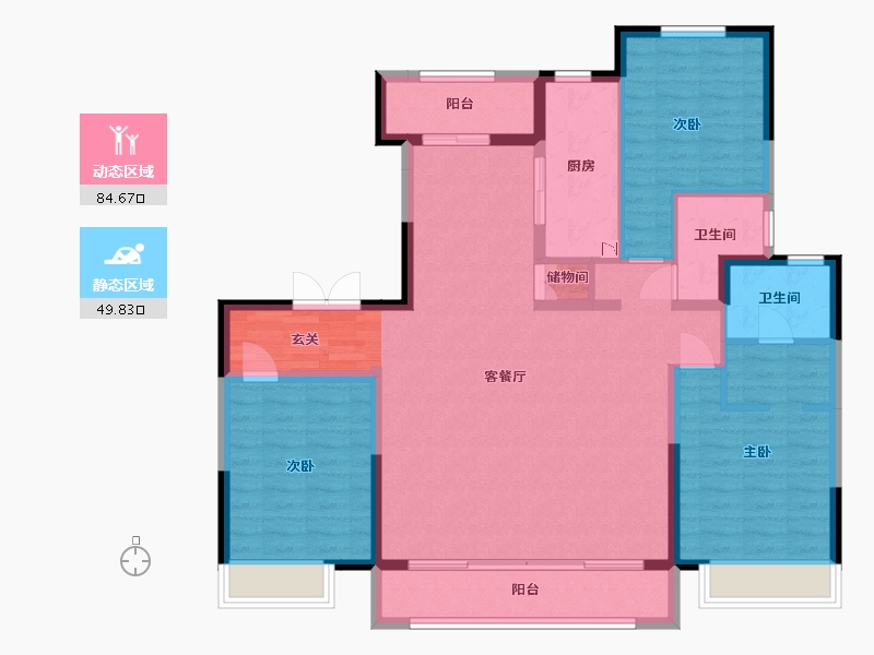 内蒙古自治区-包头市-中国铁建・景晟学府-121.29-户型库-动静分区