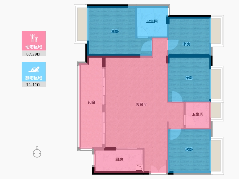 广东省-阳江市-保利中央公园-103.81-户型库-动静分区