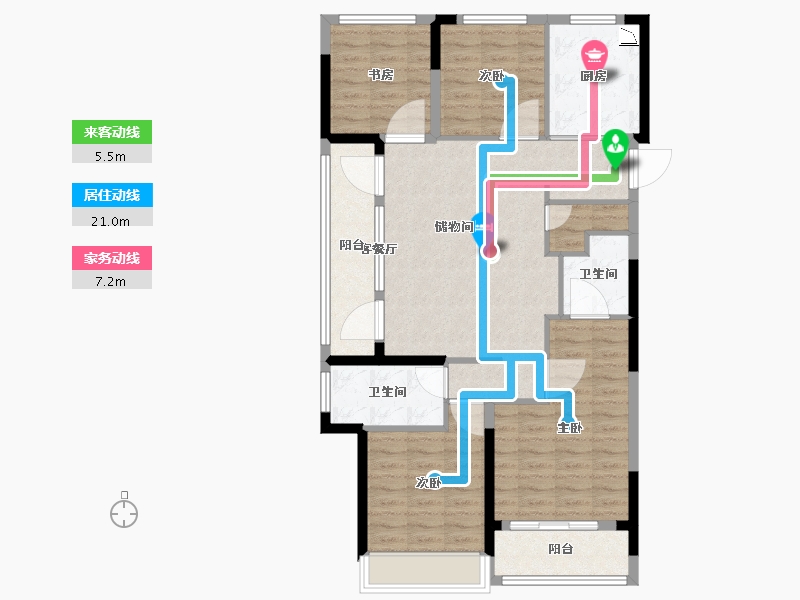 浙江省-温州市-保利天悦-102.40-户型库-动静线