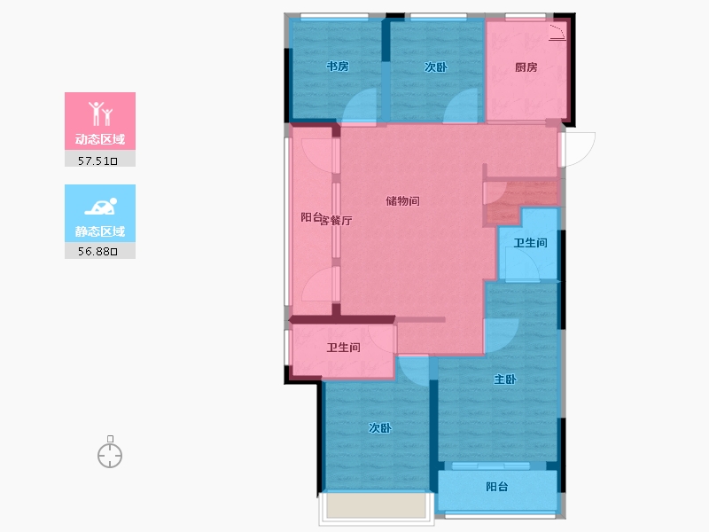 浙江省-温州市-保利天悦-102.40-户型库-动静分区