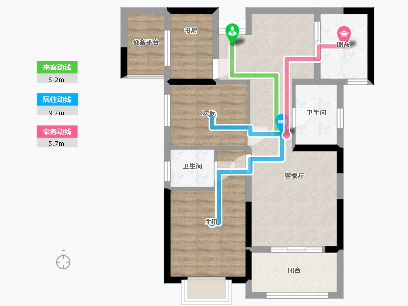 湖南省-长沙市-帝辰金缇水郡-71.23-户型库-动静线