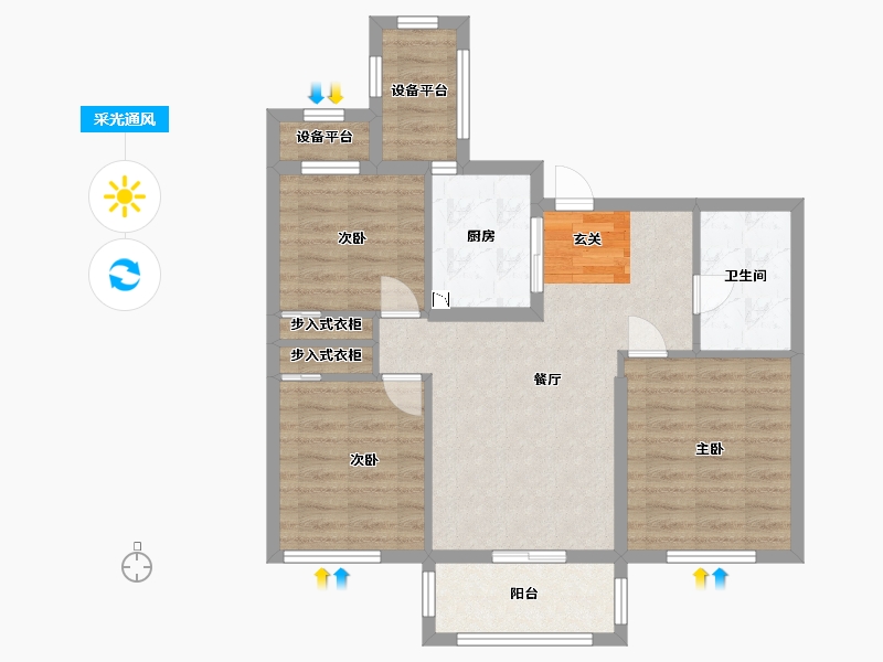 山东省-烟台市-花半里-77.04-户型库-采光通风