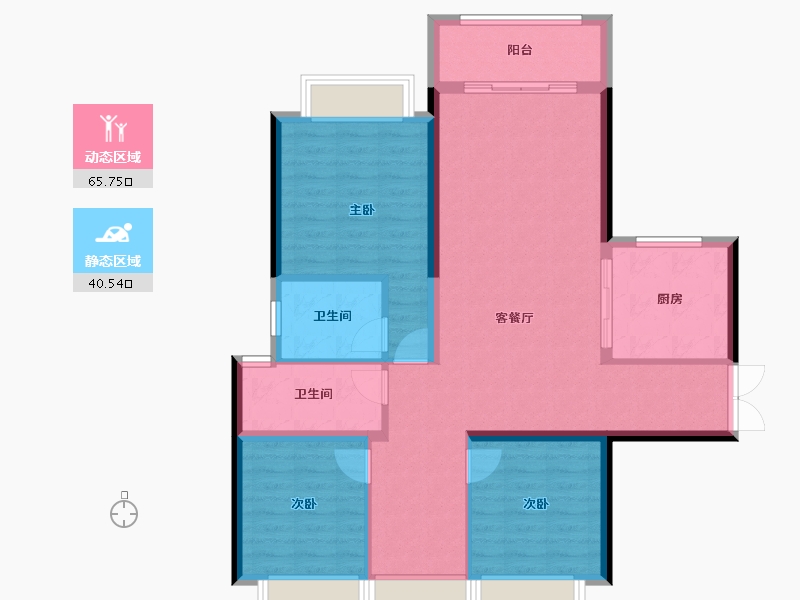 贵州省-贵阳市-首钢·贵州之光-95.96-户型库-动静分区