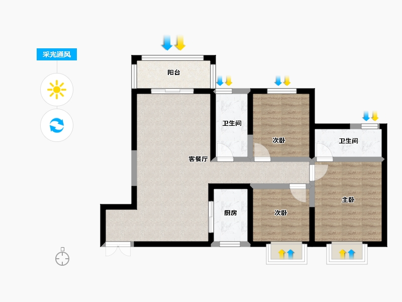 陕西省-西安市-智慧新城-81.16-户型库-采光通风