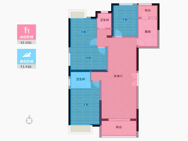 福建省-泉州市-津汇红树湾-102.10-户型库-动静分区