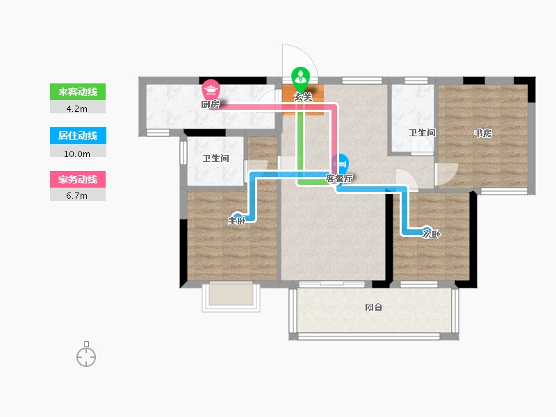 广西壮族自治区-南宁市-龙光玖珑华府-80.94-户型库-动静线