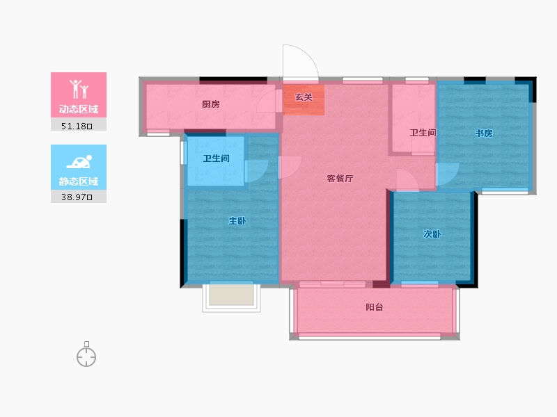 广西壮族自治区-南宁市-龙光玖珑华府-80.94-户型库-动静分区