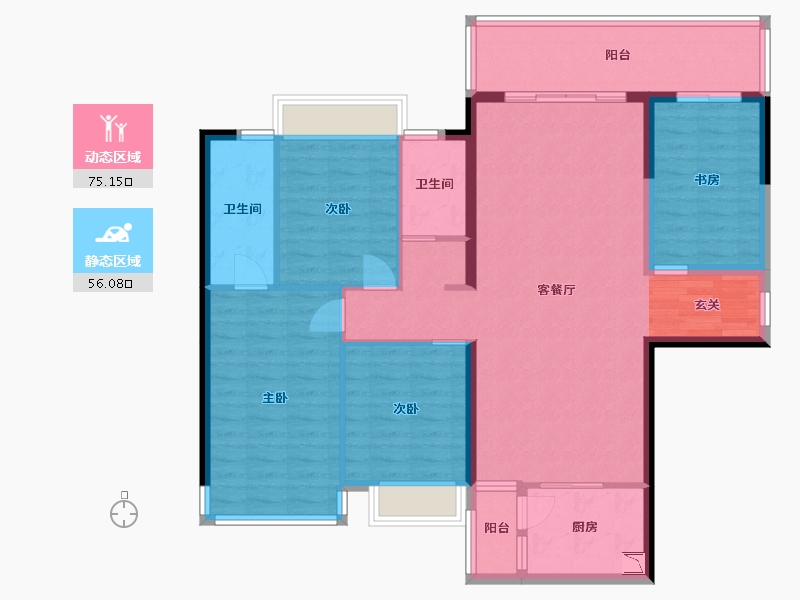 广西壮族自治区-南宁市-天健城天境-118.34-户型库-动静分区