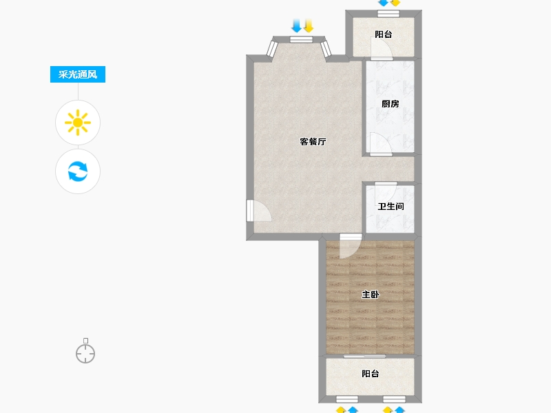 北京-北京市-天鑫家园二期-56.21-户型库-采光通风