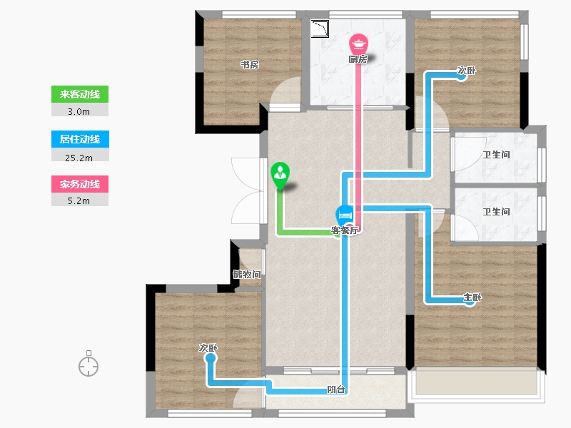 浙江省-温州市-国鸿柏悦府-102.41-户型库-动静线