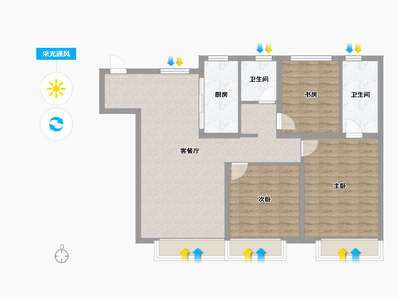 辽宁省-大连市-招商海德公园-92.99-户型库-采光通风