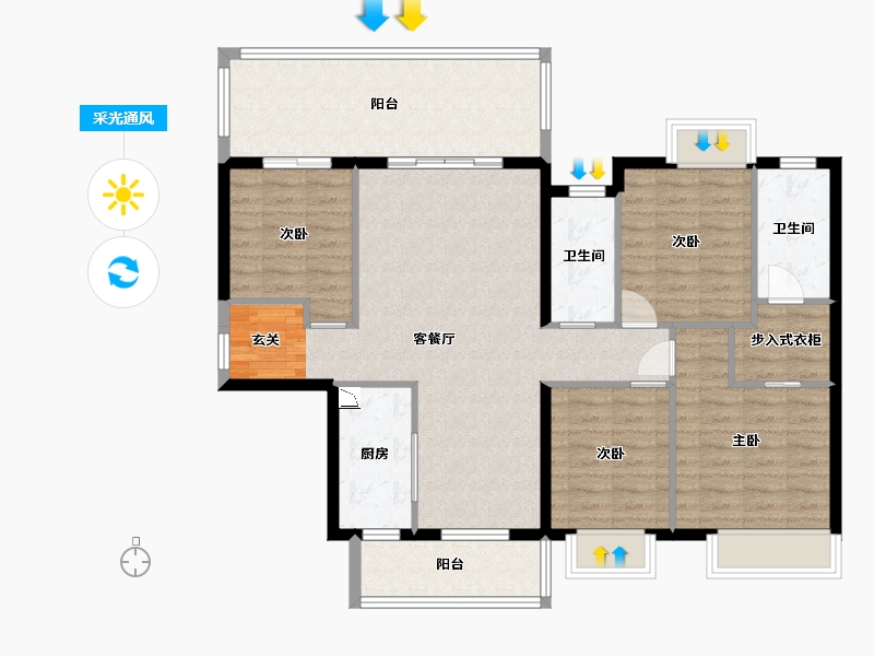 广西壮族自治区-南宁市-华夏院子.璞院-112.81-户型库-采光通风