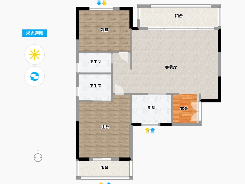 广西壮族自治区-南宁市-嘉和城芳华里-112.53-户型库-采光通风