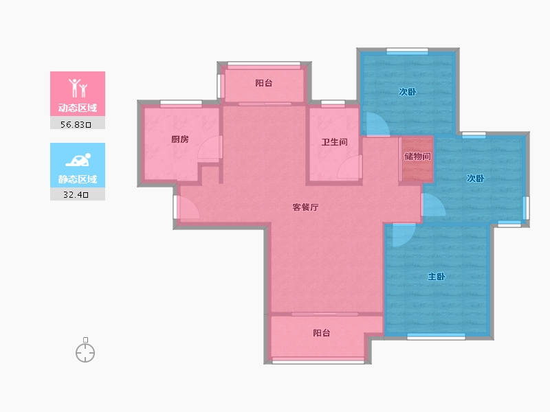 上海-上海市-星晓家园-80.73-户型库-动静分区