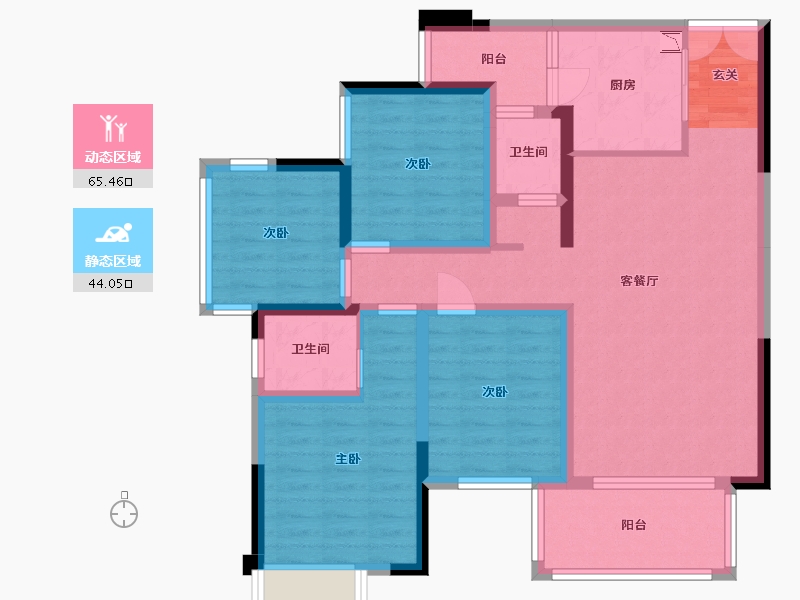 广西壮族自治区-南宁市-路桥壮美山湖-96.26-户型库-动静分区