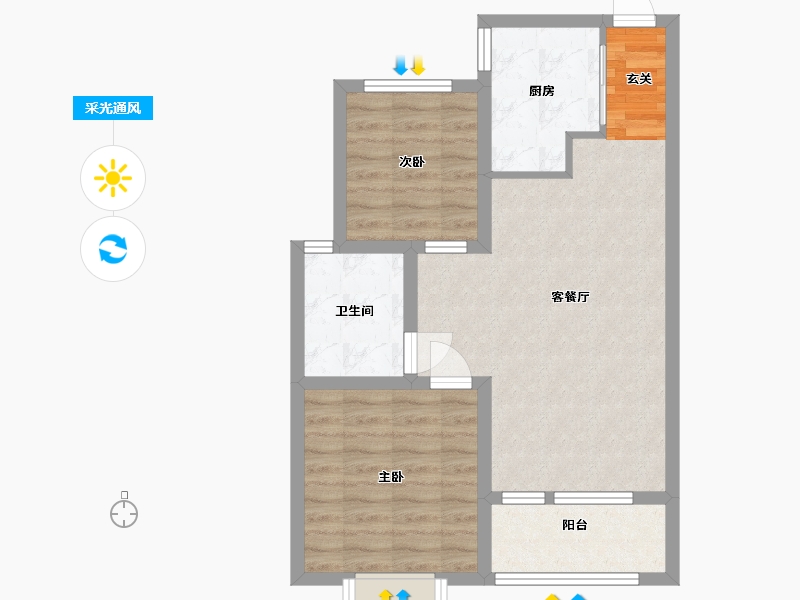 山东省-青岛市-海尔产城创衡山学府-64.80-户型库-采光通风