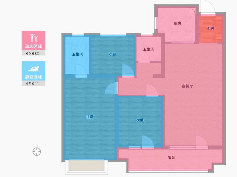 山东省-青岛市-越秀星汇城-95.20-户型库-动静分区