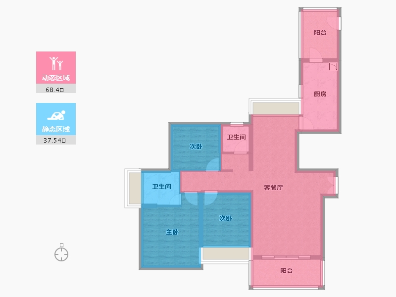 广东省-珠海市-京华假日湾C区-93.71-户型库-动静分区