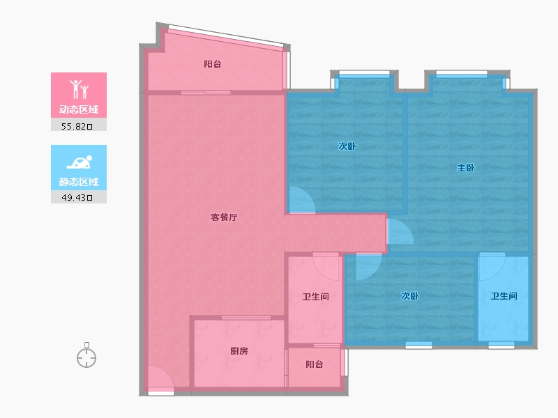 广东省-广州市-东方花园-96.24-户型库-动静分区