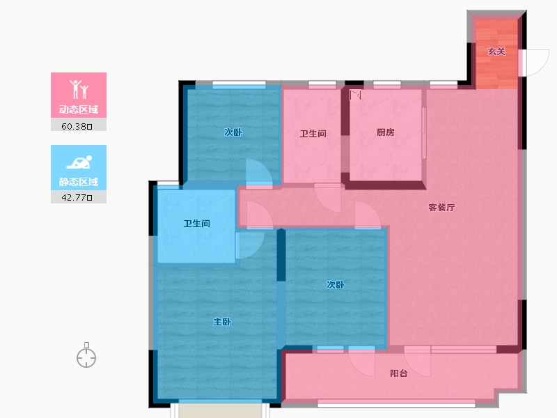 山东省-青岛市-龙湖西府原著-92.00-户型库-动静分区