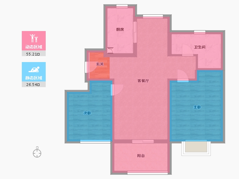 山东省-青岛市-海信文墨里-71.99-户型库-动静分区