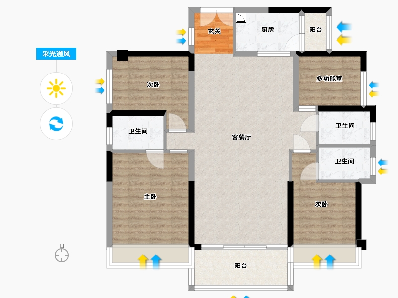 广东省-佛山市-碧桂园翡翠山（佛山・三水新城）-110.46-户型库-采光通风