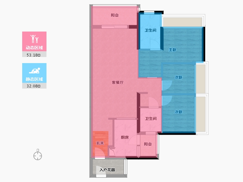 广东省-佛山市-顺德未来城-78.49-户型库-动静分区