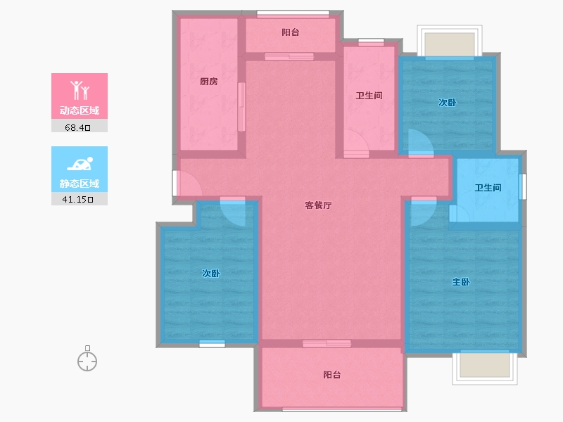 江西省-赣州市-东方御景-96.86-户型库-动静分区