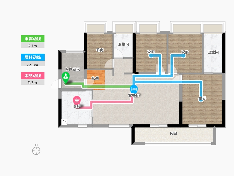 广东省-佛山市-金科・集美天辰湾-107.81-户型库-动静线