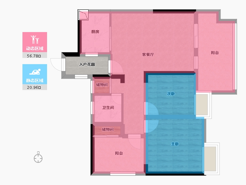 四川省-攀枝花市-中央公园-71.30-户型库-动静分区