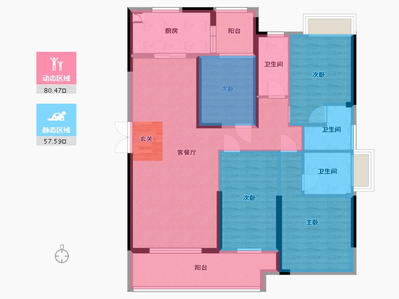 广东省-佛山市-润汉幸福汇广场-115.34-户型库-动静分区