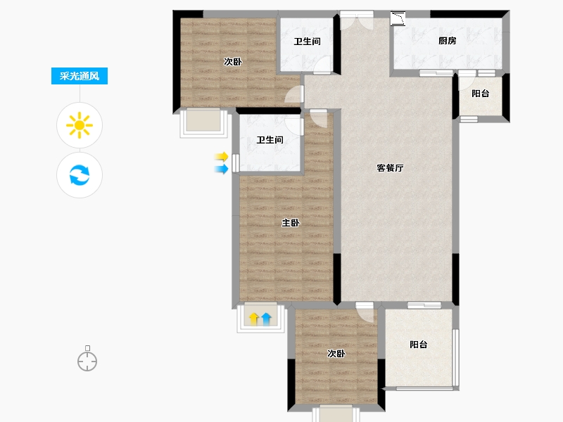 湖北省-宜昌市-天宸府-99.99-户型库-采光通风