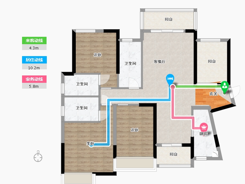 广东省-佛山市-唯美・臻岸华府-108.56-户型库-动静线