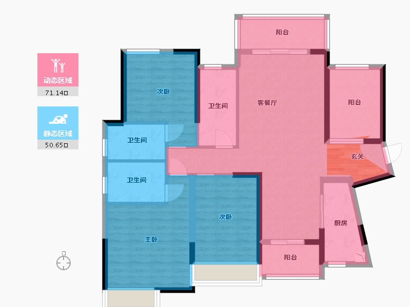 广东省-佛山市-唯美・臻岸华府-108.56-户型库-动静分区