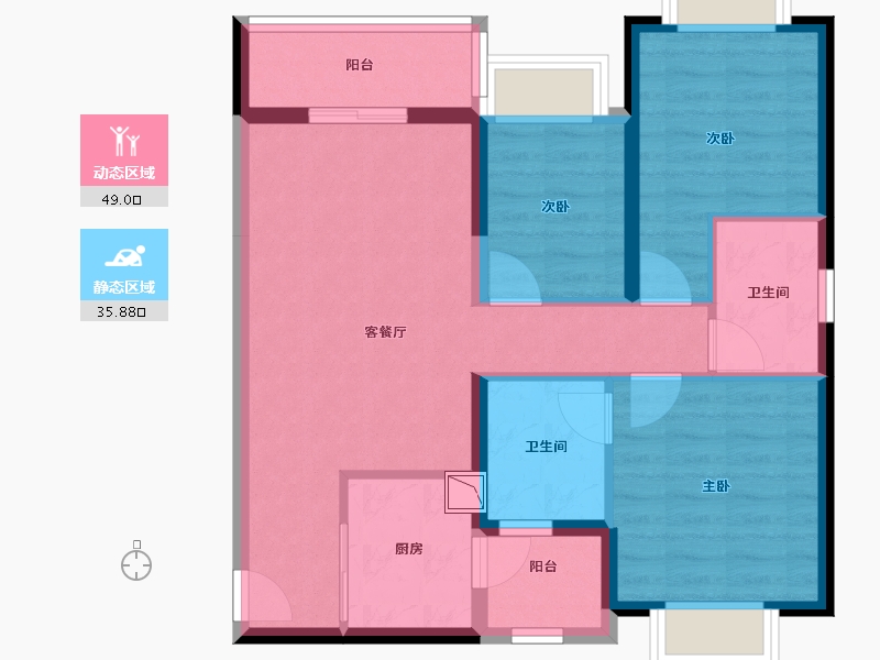 广西壮族自治区-防城港市-恒大悦澜湾-74.98-户型库-动静分区