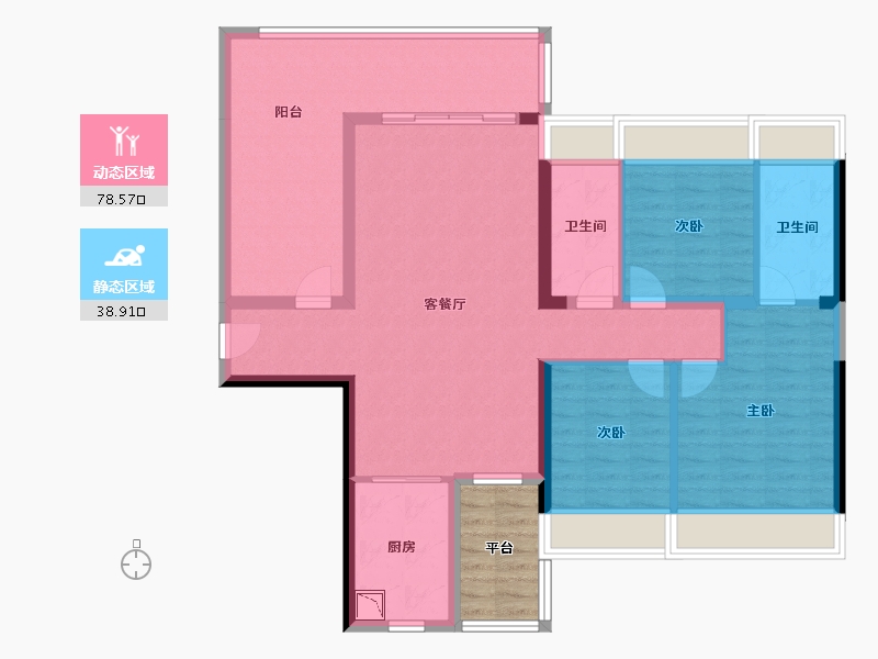 广西壮族自治区-贵港市-鑫炎・桃花源-110.57-户型库-动静分区