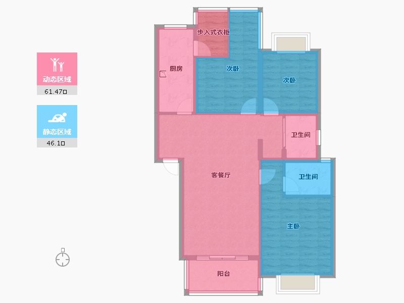 四川省-成都市-阳光华苑-96.59-户型库-动静分区