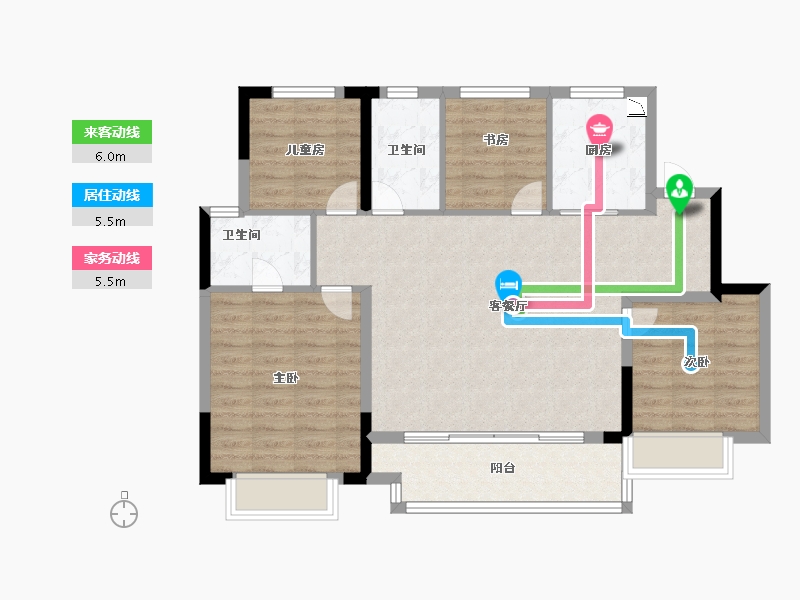 浙江省-金华市-大发奥园・融悦湾-95.20-户型库-动静线