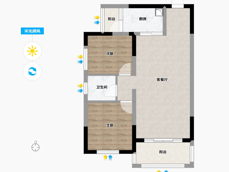 广西壮族自治区-贵港市-贵港西江领寓-61.23-户型库-采光通风