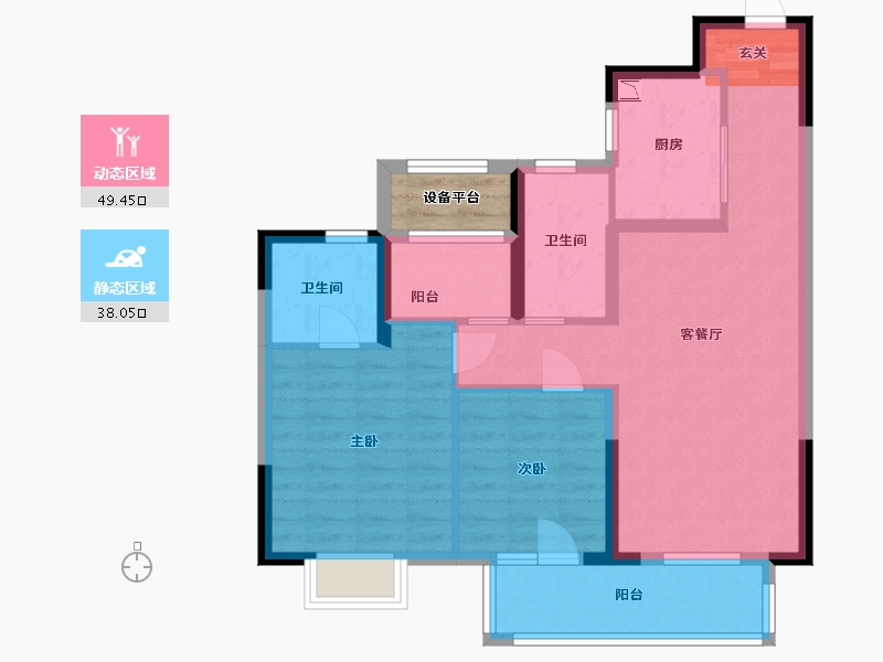 上海-上海市-万科・翡翠铂樾-80.15-户型库-动静分区