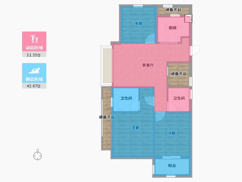 浙江省-湖州市-东宸府-75.08-户型库-动静分区