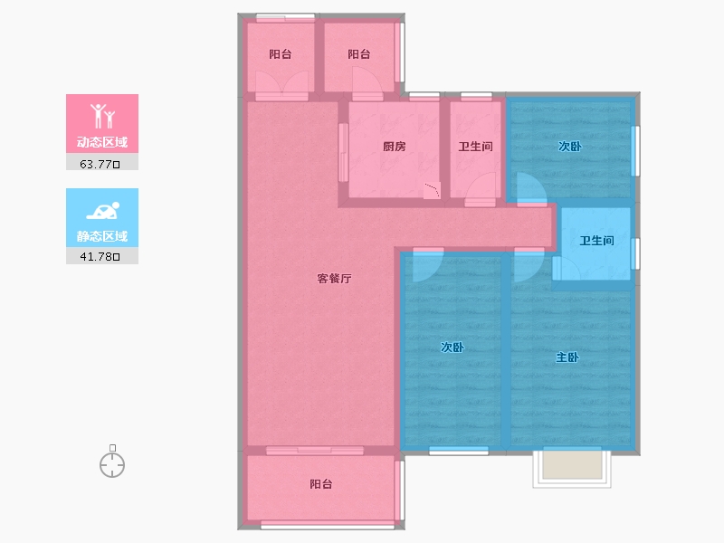 广东省-云浮市-青洲大厦-92.72-户型库-动静分区