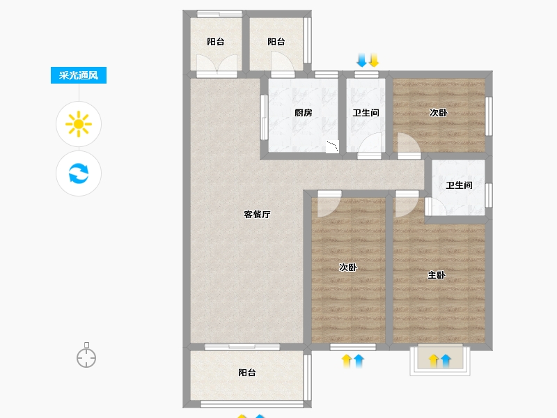 广东省-云浮市-青洲大厦-92.72-户型库-采光通风