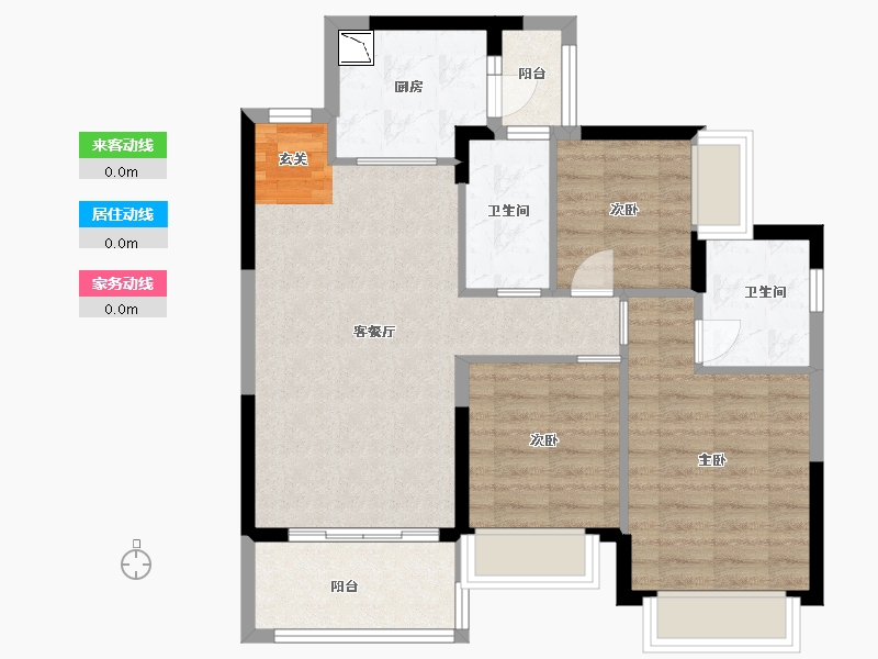 广东省-东莞市-惠州恒大御府-77.60-户型库-动静线