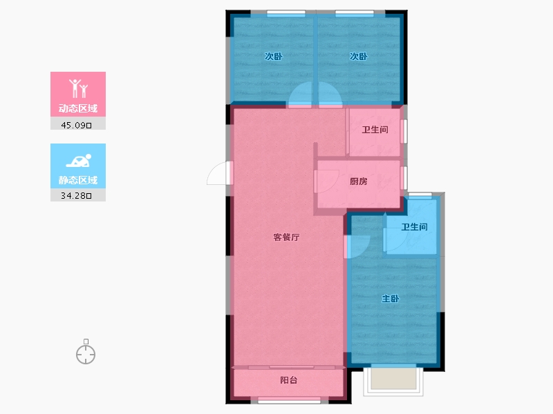 吉林省-长春市-德辉首府-70.90-户型库-动静分区