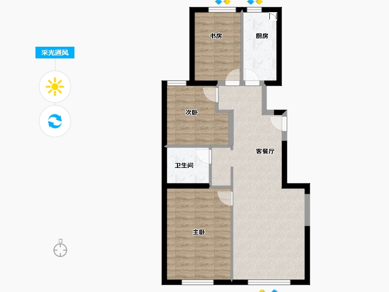 辽宁省-朝阳市-瑞晖嘉苑-71.19-户型库-采光通风