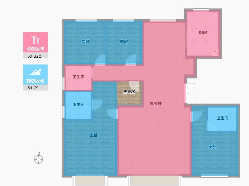 北京-北京市-北京城建・府前龙樾-124.77-户型库-动静分区