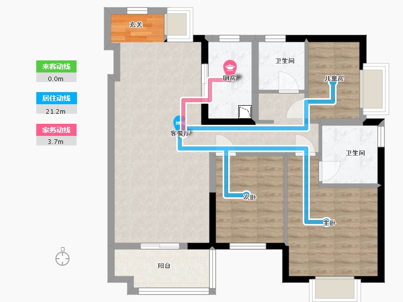 广东省-惠州市-嘉鸿新城博雅府-79.20-户型库-动静线