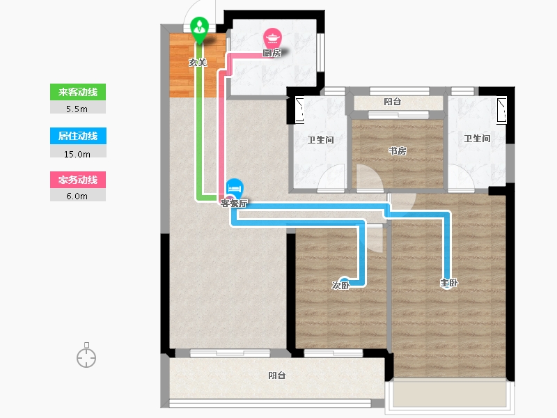 浙江省-温州市-世茂滨江乐虹湾-90.18-户型库-动静线