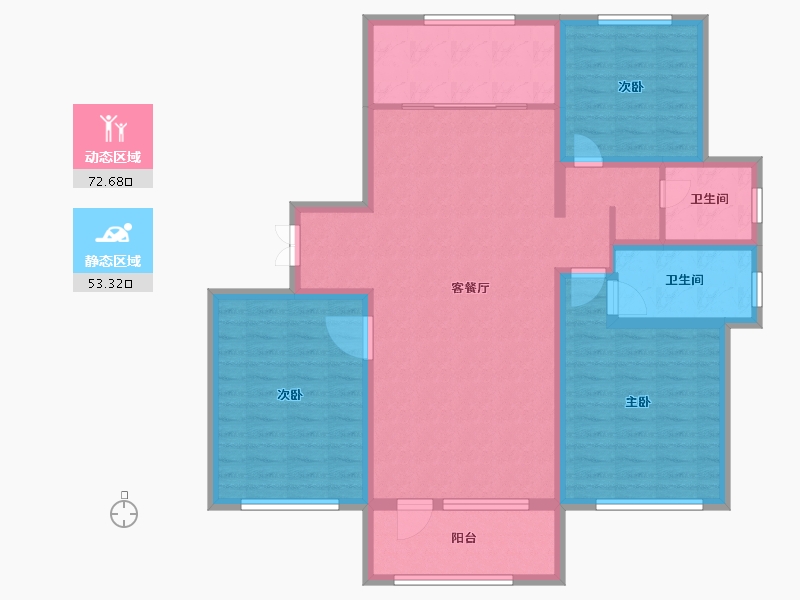 山东省-青岛市-观澜文苑-113.00-户型库-动静分区